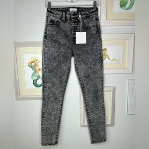 Pistola Aline High Rise Skinny Button Fly Dark Cloud Black Wash Jeans Women’s 26